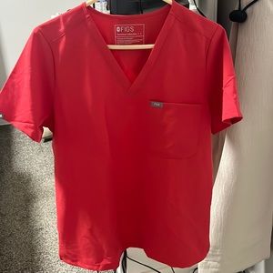 Figs Neon Red Catarina (one pocket) Top